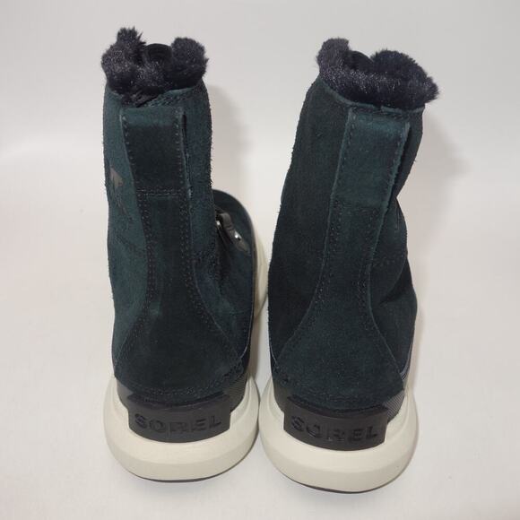 NEW Sorel Explorer II Joan Cozy Boot  BLACK Sea Salt White Women's 9 - Picture 5 of 9
